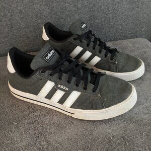Adidas Mens Daily Charcoal and White Canvas Skateboarding Shoe Sz 10